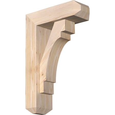 Ekena Millwork Merced Craftsman Smooth Bracket w/ Offset Brace, Douglas Fir, 5 1/2"W x 16"D x 24"H BKT0604X16X24MRC04SDF
